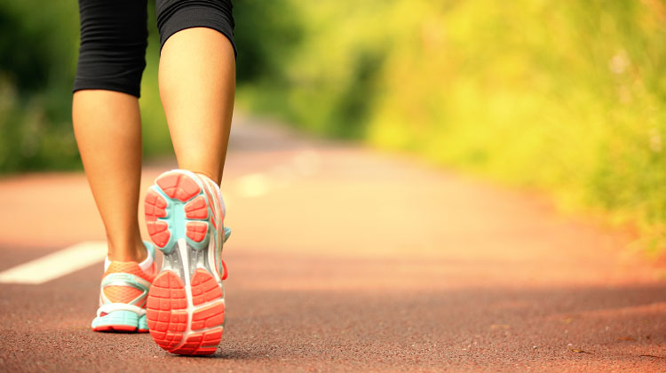 Woman walking in trainers