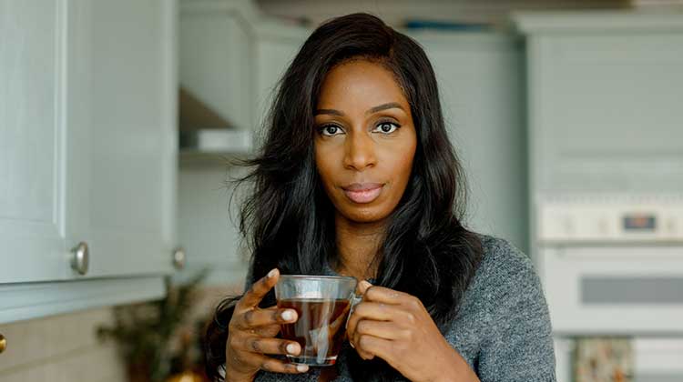 Woman drinking tea