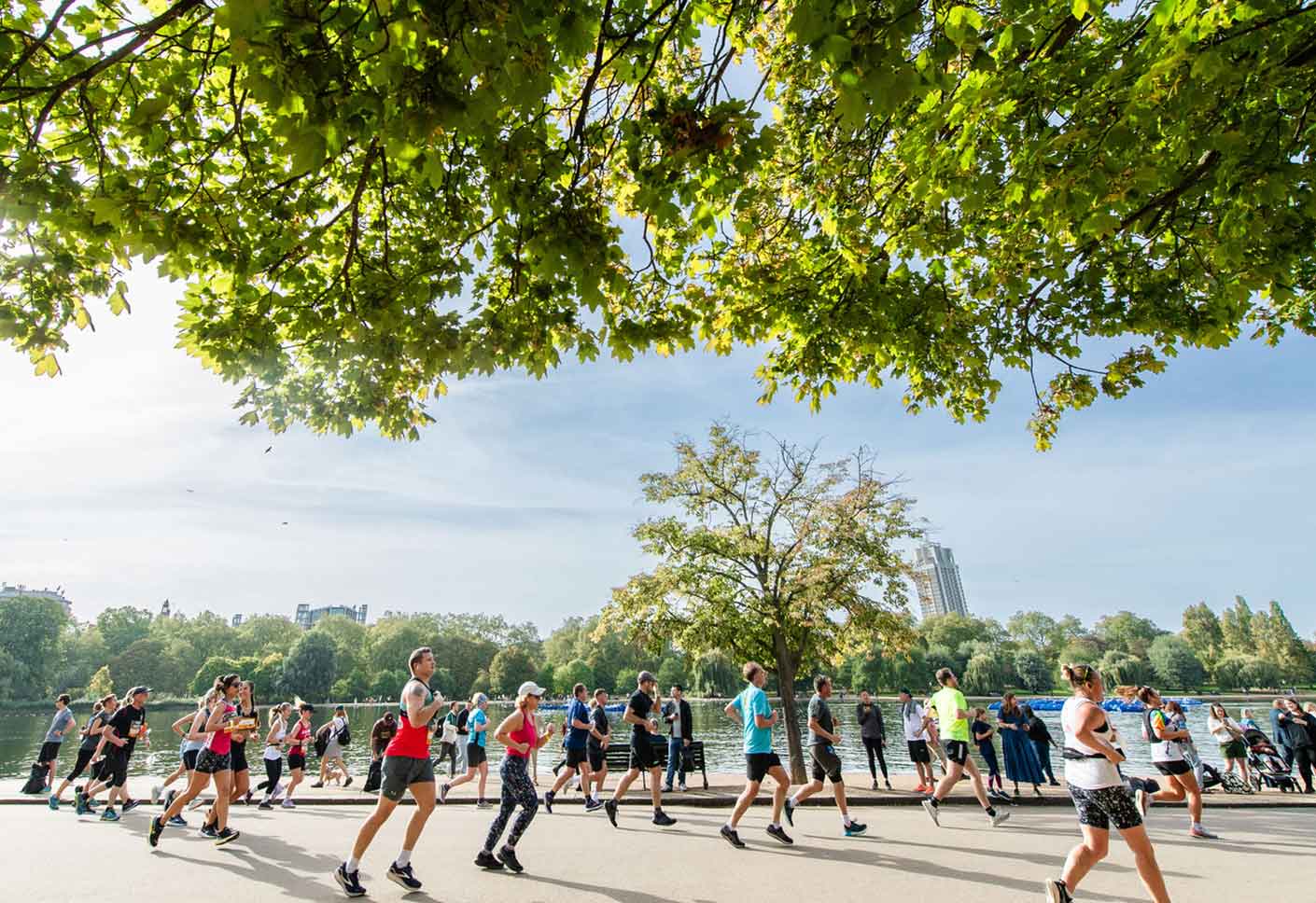 Runners in park