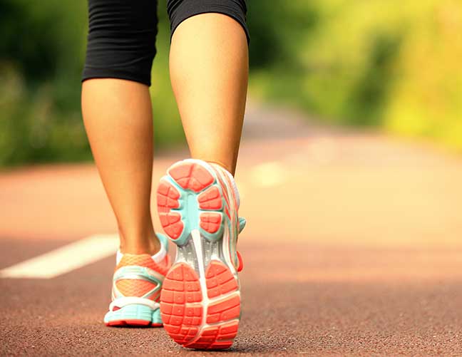 Woman walking in trainers