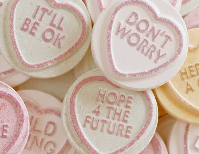 Love slogan sweets